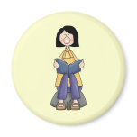 Girl Reading Fridge Magnet