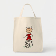Girl Red Uniform Stick Figure Soccer Player Gifts Canvas Bag