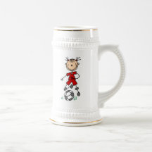 Girl Red Uniform Stick Figure Soccer Player Gifts Mug