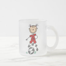 Girl Red Uniform Stick Figure Soccer Player Gifts Coffee Mug
