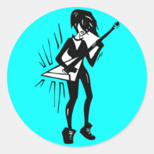 Girl rocker sticker