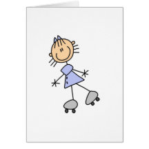Girl Roller Skating Card
