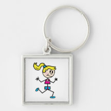 Girl Runner Key Chain