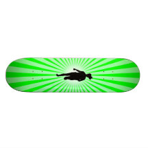 Girl Running; green Skateboard Deck