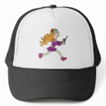 girl running with scissors mesh hats