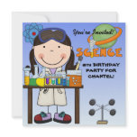 Girl Science Birthday Party Invitation
