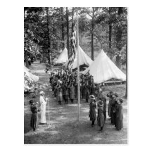 Girl Scout Flag-Raising: 1919 Post Card