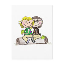 Girl Scout Junior Brownie Outdoors Post Card