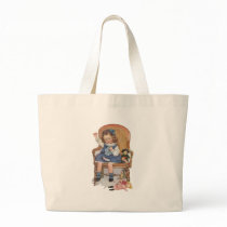 Girl Sewing Dollies Bags