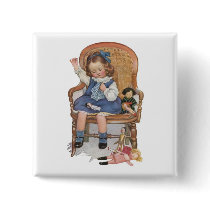Girl Sewing Dollies Button