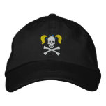 Girl Skull With Pigtails Embroidered Cap