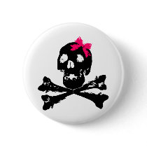Girl Skull with Pink Bow