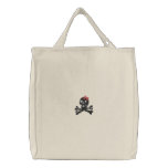 Girl Skull with Pink Bow embroidered bags