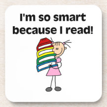 Girl Smart Because I Read Beverage Coasters