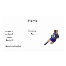 girl soccer goalie graphic business cards