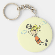 Girl Soccer Jump Tshirts and Gifts Key Chain