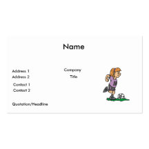 girl soccer player ready to kick business card template