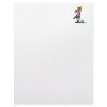girl soccer player ready to kick letterhead