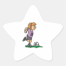 girl soccer player ready to kick sticker