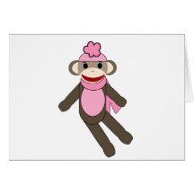 girl sock monkey cards