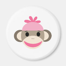 girl sock monkey fridge magnets