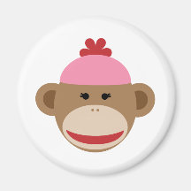 girl sock monkey fridge magnets