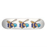 girl softball baseball player graphic skateboard deck