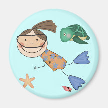 Girl Swimming T-shirts and Gifts Fridge Magnets