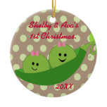 Girl Twins First Christmas Ornament