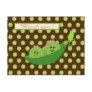 Girl Twins Peas in a Pod Baby Shower Thank You Postcard