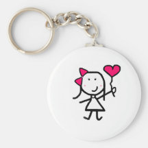 Girl & Valentine Key Chains
