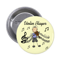 Girl Violin Player Tshirts and Gifts Pinback Buttons