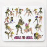 Girl Vs. Girl Baseball Mouse Pad