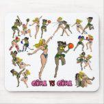 Girl Vs. Girl Basketball Mouse Pad