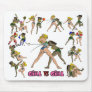 Girl Vs. Girl Fencing Mouse Pad