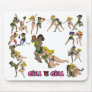 Girl Vs. Girl Football Mouse Pad