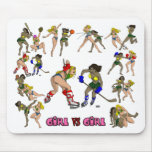 Girl Vs. Girl Hockey Mouse Pad