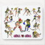 Girl Vs. Girl Hockey Mouse Pad
