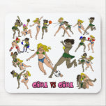 Girl Vs. Girl Soccer Mouse Pad