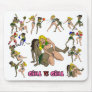 Girl Vs. Girl Wrestling Mouse Pad