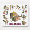 Girl Vs. Girl Wrestling Mouse Pad mousepads