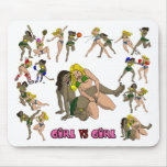 Girl Vs. Girl Wrestling Mouse Pad mousepads