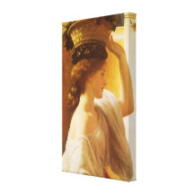 Girl w Basket of Fruit, Leighton Vintage Victorian Canvas Print
