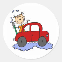 Girl Washing Car Sticker
