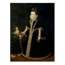 Girl with a dwarf, thought to be a portrait postcards