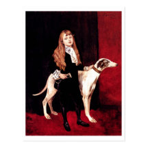 Girl With a Greyhound Post Cards