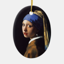 Girl with a Pearl Earring, By Vermeer Christmas Ornaments