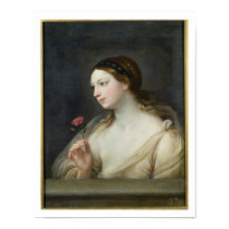 Girl with a Rose (oil on canvas) posters