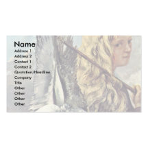 Girl With A Seagull By Courbet Gustave Business Card Template