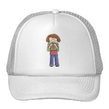 Girl With Backpack Trucker Hat